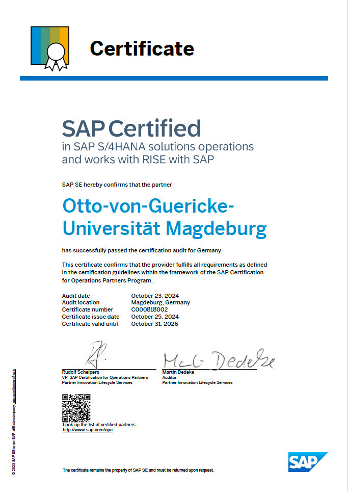 SAP Certified in SAP S/4HANA solutions operations and works with RISE with SAP